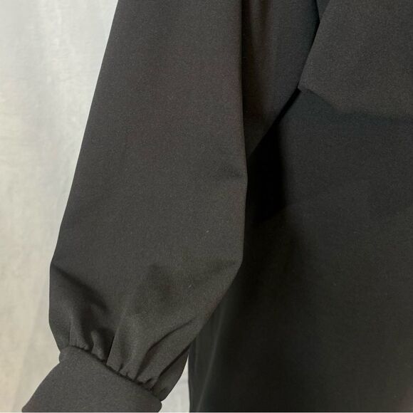 Missguided plus black long sleeve wrap belted midi dress size 18 NWT - Picture 8 of 12